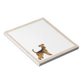 エアデールテリアキュート漫画の犬のイラストレーション ノートパッド (アングル)