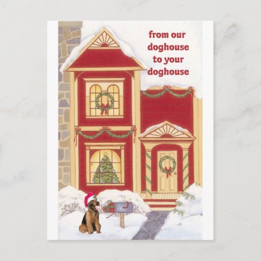 エアデールテリアクリスマスカード シーズンポストカード (正面)