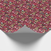 エアデールテリアクリスマスギフトラップ ラッピングペーパー (角)