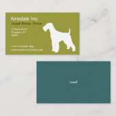 エアデールテリアシルエットカスタムドッグブリード 名刺 (正面/裏面)