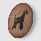 エアデールテリアシルエット素朴 ラージ壁時計 (傾斜)