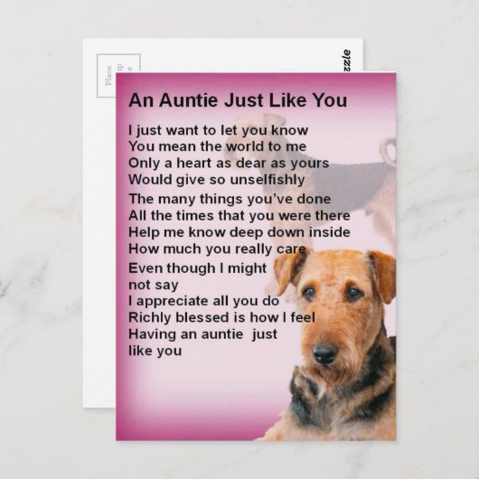 エアデールテリアデザイン – アンティポエム ポストカード (正面/裏面)