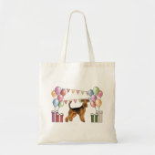 エアデールテリアドッグウィズパステルカラー誕生日 トートバッグ (正面)