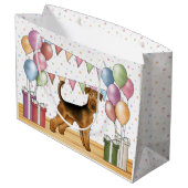 エアデールテリアドッグウィズパステルカラー誕生日 ラージペーパーバッグ (裏面アングル)