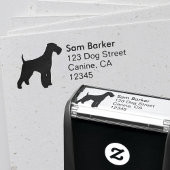 エアデールテリアドッグシルエット差出人住所 セルフインキングスタンプ