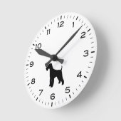 エアデールテリアドッグシルエット ラウンド壁時計 (傾斜)