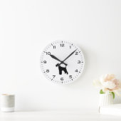 エアデールテリアドッグシルエット ラウンド壁時計 (ホーム)