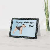 エアデールテリアハッピーバースデーカード カード (正面)