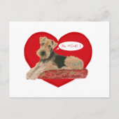 エアデールテリアバレンタイン シーズンポストカード (正面)