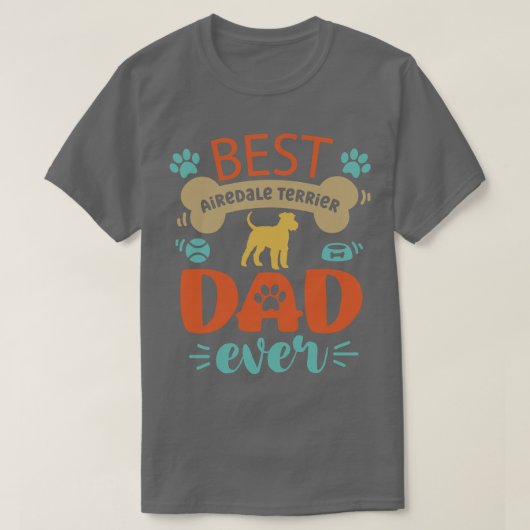 エアデールテリアパパ Tシャツ (デザイン正面)