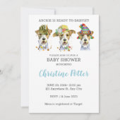 エアデールテリアパピーテーマベビーシャワー招待状 招待状 (正面)