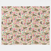 エアデールテリアフローラプリント毛布 フリースブランケット (正面(横))