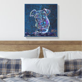 エアデールテリアブルースターリーナイト絵画スタイル キャンバスプリント (インサイチュ (寝室))