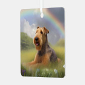 エアデールテリアレインボーブリッジメモリアルカスタム メタルオーナメント (正面左)