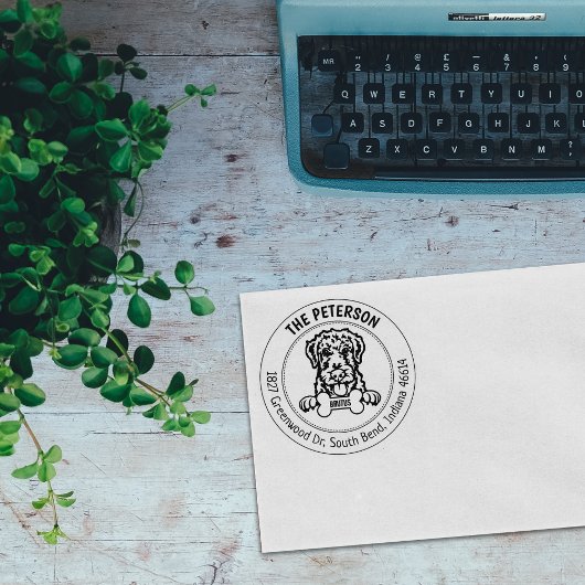 エアデールテリアードッグファミリー差出人住所 ラバースタンプ