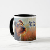 エアデールテリアードッグポートレートインフィールド マグカップ (正面左)