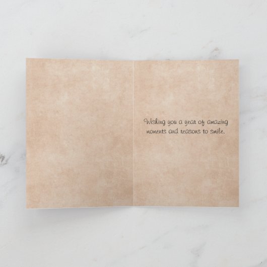 エアデールテリア図解入りの、写真付きの誕生日カード カード (内部)