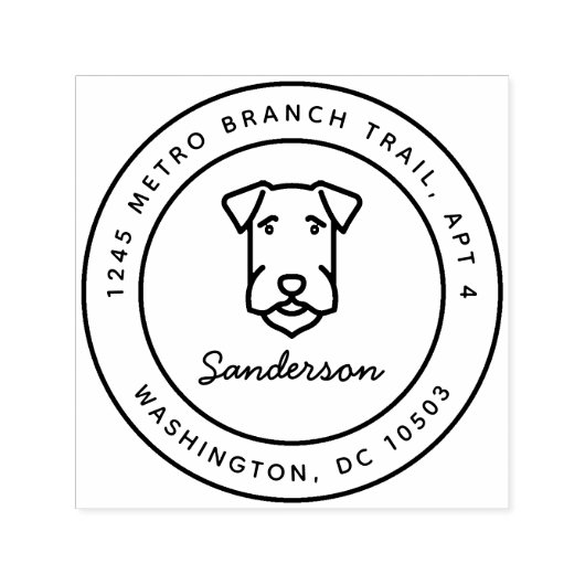 エアデールテリア差出人住所スタンプセルフインキング セルフインキングスタンプ (デザイン)