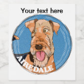 エアデールテリア顔 ワインラベル (シングルラベル)