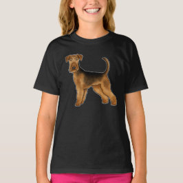 エアデールテリア かわいい ビングリー テリア 犬のイラスト Tシャツ