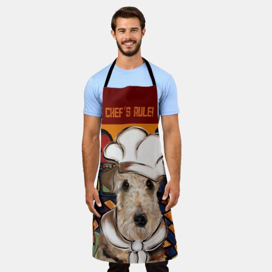 エアデールテリア エプロン (着用した状態)