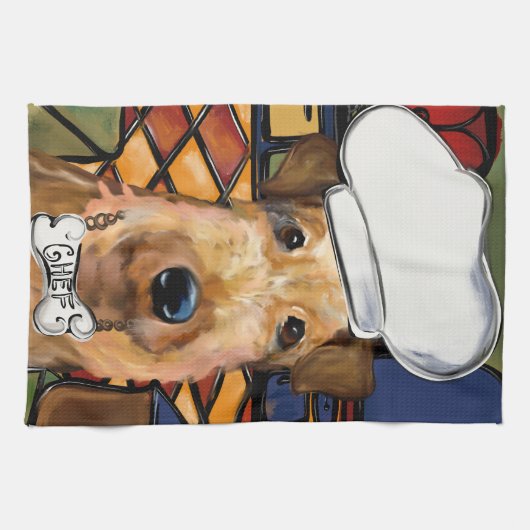 エアデールテリア キッチンタオル (横)