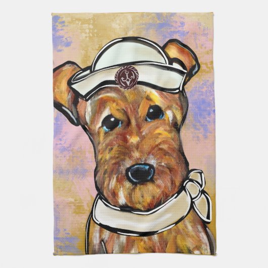 エアデールテリア キッチンタオル (縦)