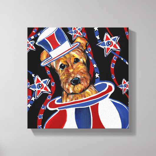 エアデールテリア キャンバスプリント (正面)