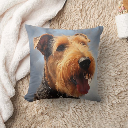 エアデールテリア クッション (ブランケット)