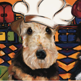 エアデールテリア ショートテーブルランナー