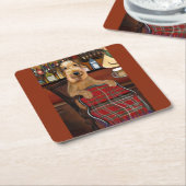 エアデールテリア スクエアペーパーコースター (アングル)