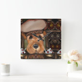 エアデールテリア スクエア壁時計 (ホーム)