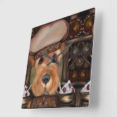 エアデールテリア スクエア壁時計 (傾斜)