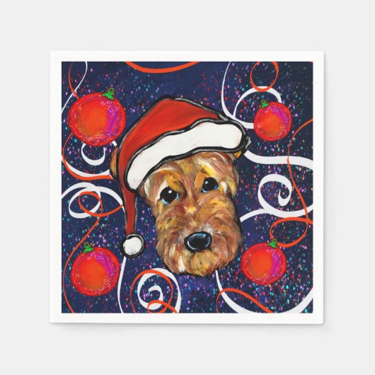 エアデールテリア スタンダードカクテルナプキン (正面)