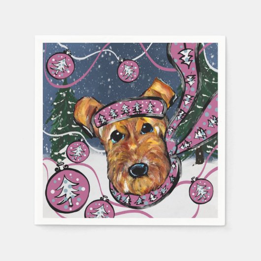 エアデールテリア スタンダードカクテルナプキン (正面)