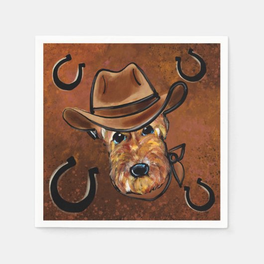 エアデールテリア スタンダードカクテルナプキン (正面)