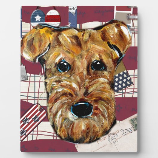 エアデールテリア フォトプラーク (正面)