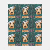 エアデールテリア フリースブランケット (正面)