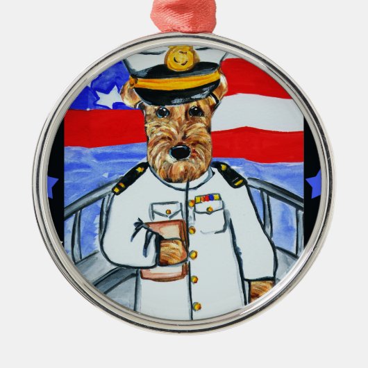 エアデールテリア メタルオーナメント (正面)