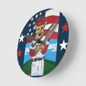 エアデールテリア ラウンド壁時計 (傾斜)