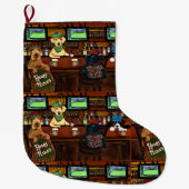 エアデールテリア ラージクリスマスストッキング (正面)