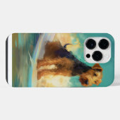 エアデールビーチサーフィン絵画 iPhoneケース (裏面横)