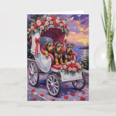 エアデール犬のバレンタインデー カード (正面)