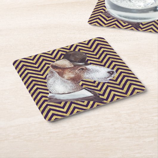 エアデール紳士 スクエアペーパーコースター (アングル)