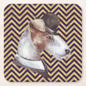 エアデール紳士 スクエアペーパーコースター (正面)