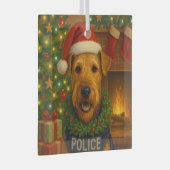 エアデール・テリアのクリスマス ガラスオーナメント (正面右)