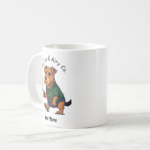 エアデール・テリアのスーツ姿がおもしろいコーヒー コーヒーマグカップ (正面左)