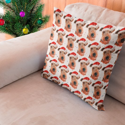 エアデール・テリアの犬種のクリスマス クッション