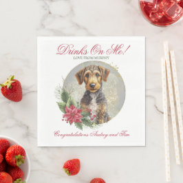 エアデール・テリアの結婚式のナプキンに犬の写真 スタンダードランチョンナプキン