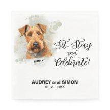エアデール・テリアの結婚式を祝おう Sit, Stay & Celebrate